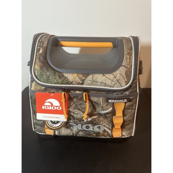 NWT Igloo Gripper Realtree Camo Hunting Travel Cooler Orange 18 Can capacity - Picture 1 of 12